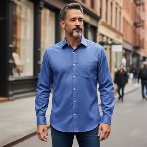 BANANA REPUBLIC Men’s 16 - 16.5 Blue Non Iron Dress Shirt